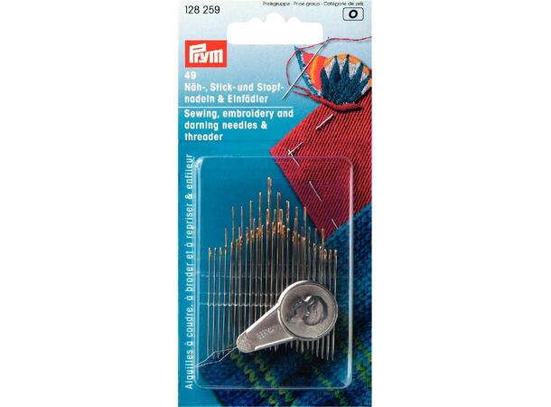 Sy-, broderi- og stoppenål + nåletreder